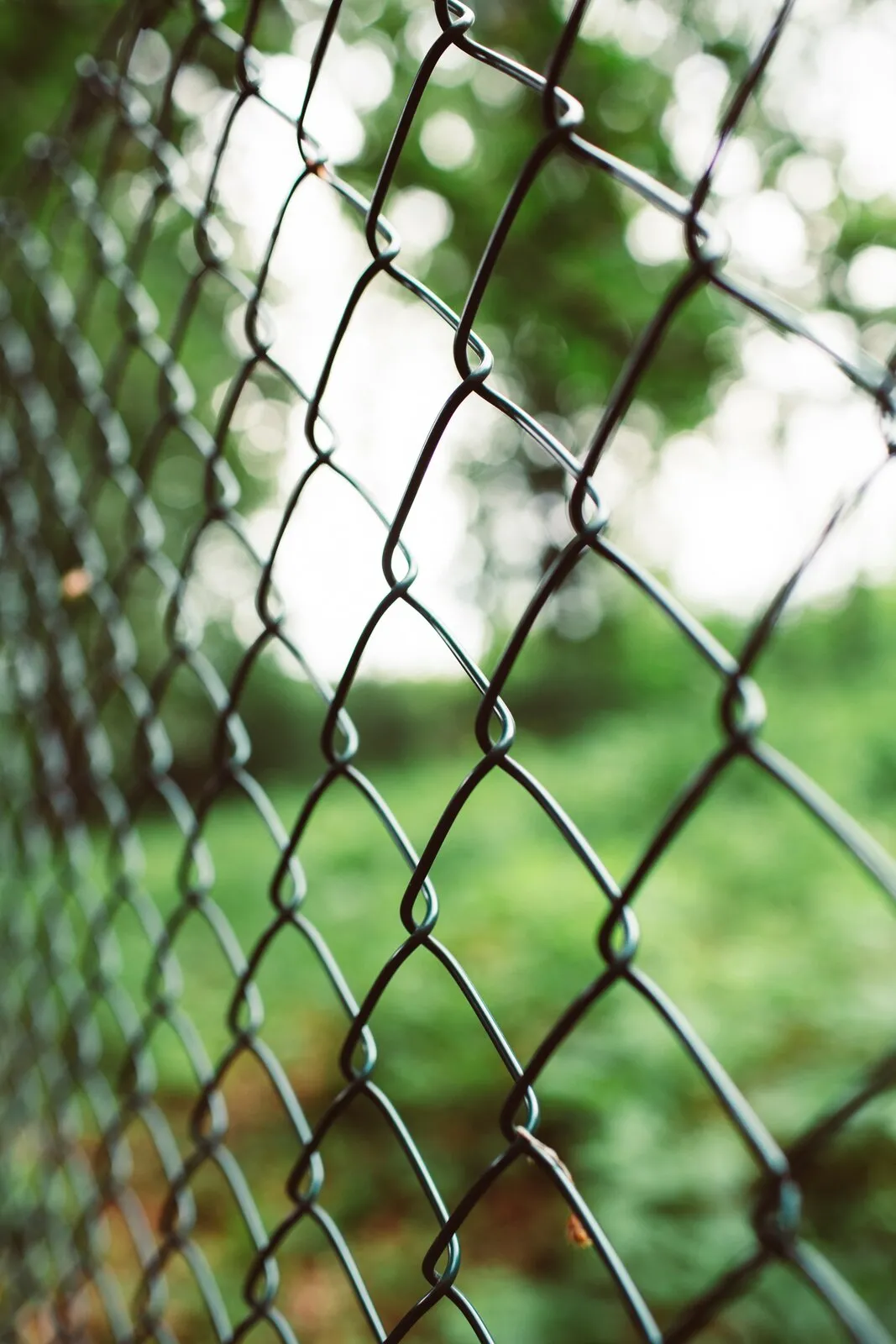 Close-up of a galvanized chain link fence, illustrative photo